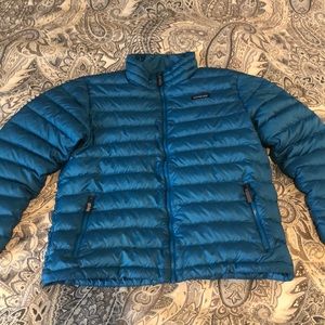 Patagonia Down Sweater, kids size XL (14), Balkan blue
